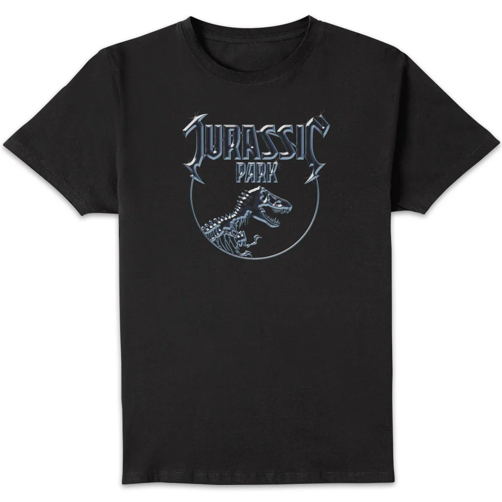 Jurassic Park Logo Metal Men's T-Shirt - Black - S Image 1