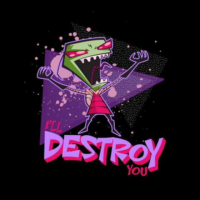 Invader Zim I'll DESTROY You Men's T-Shirt - Black