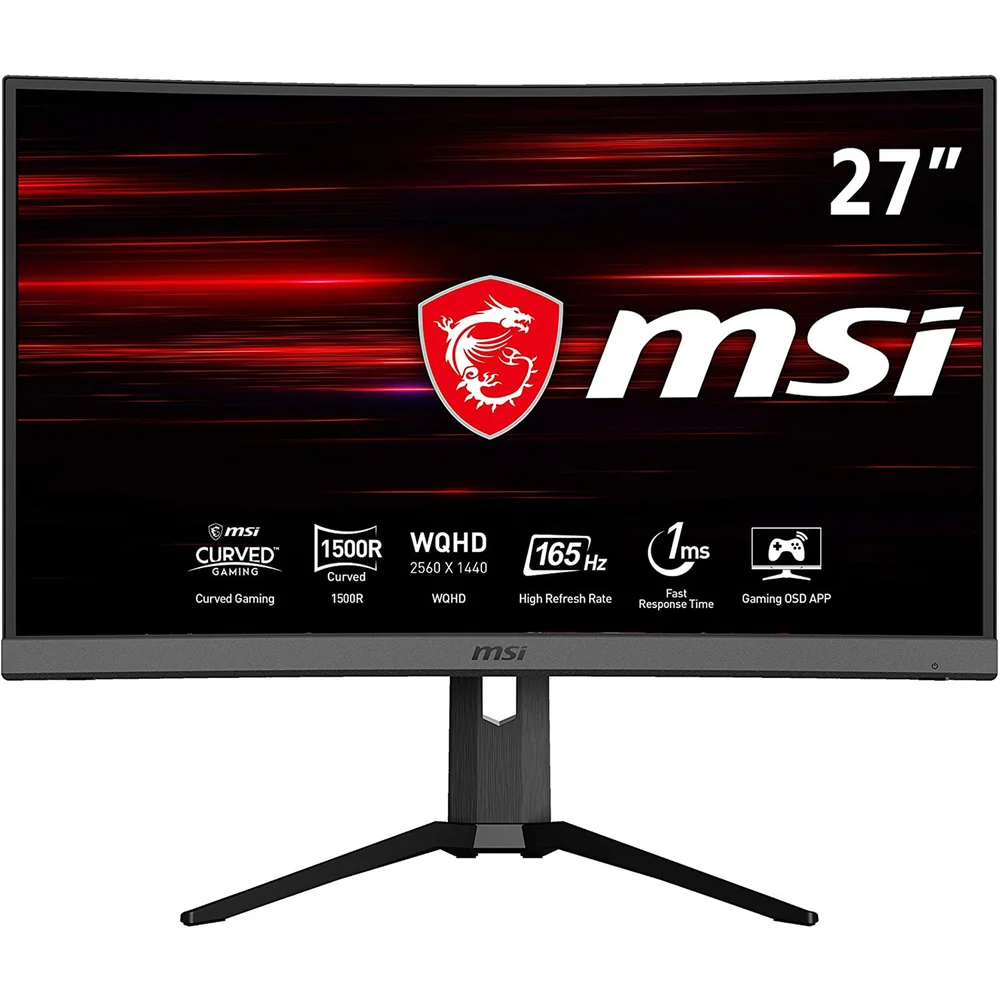 MSI Optix MAG272CQR Quad HD 27” Curved LED Gaming Monitor - Black Image 1