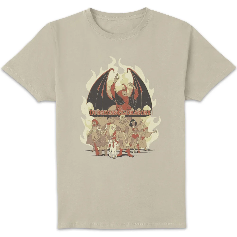 Dungeons & Dragons D&D Cartoon The Party Unisex T-Shirt - White Vintage Wash - S - White Vintage Wash Image 1