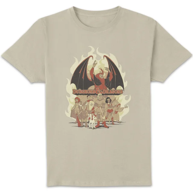 Dungeons & Dragons D&D Cartoon The Party Unisex T-Shirt - White Vintage Wash