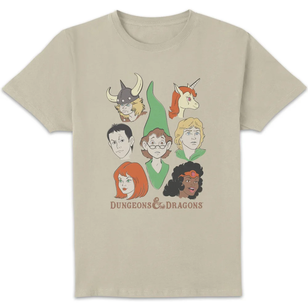 Dungeons & Dragons D&D Cartoon The Party Unisex T-Shirt - White Vintage Wash - S - White Vintage Wash Image 1
