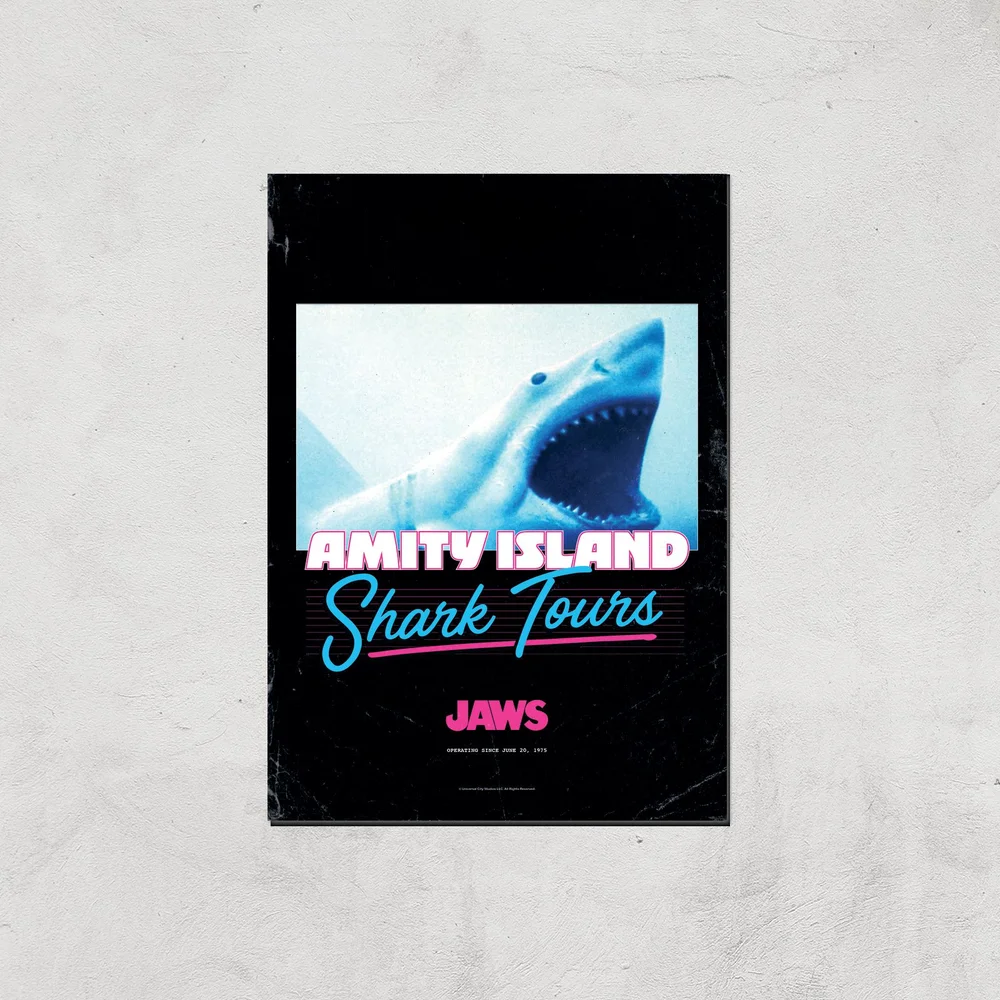Jaws Amity Island Shark Tours Giclee Art Print - A4 - Print Only Image 1