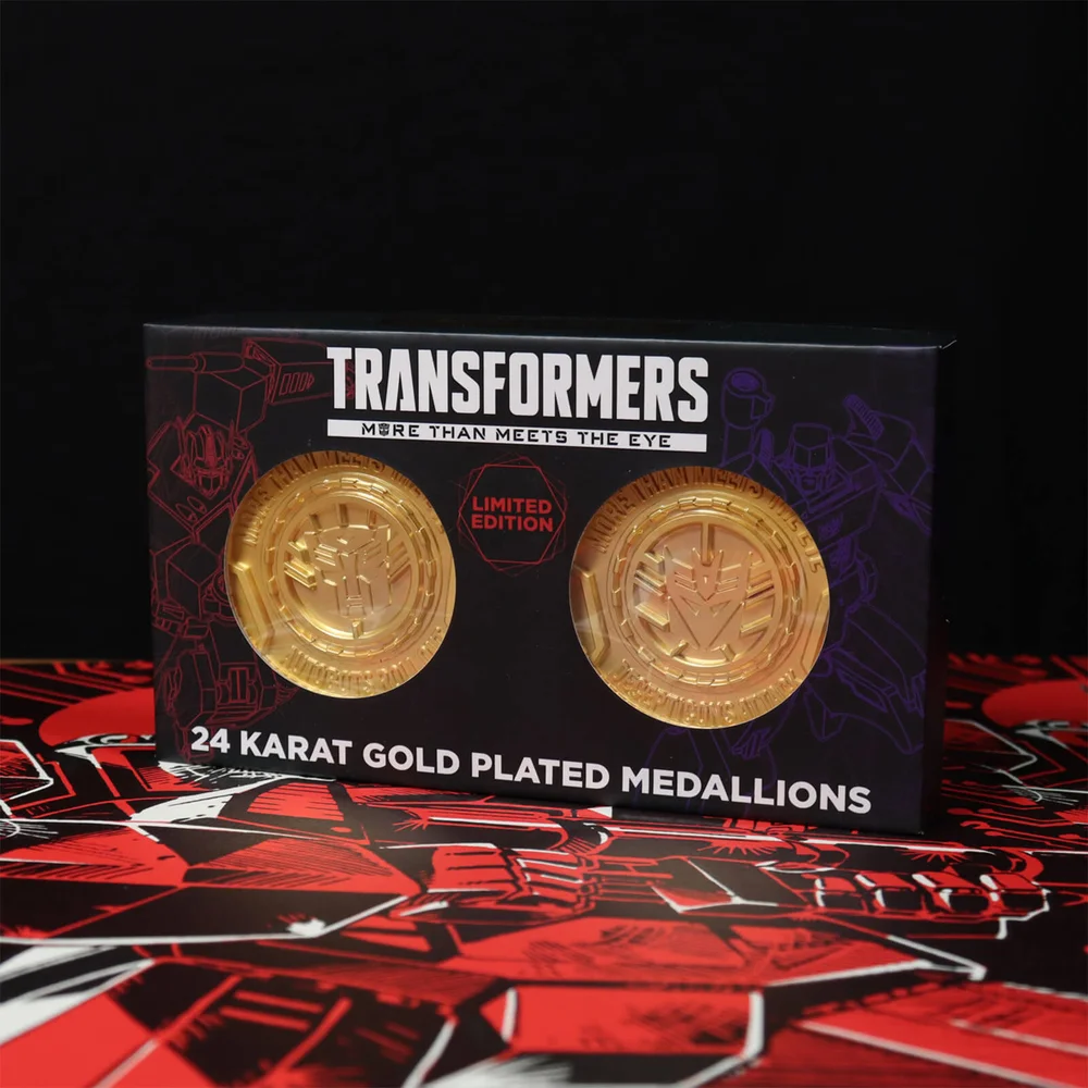 Transformers Autobot and Decepticon 24k Gold Plated Set of Medallions - Zavvi Exclusive Image 1