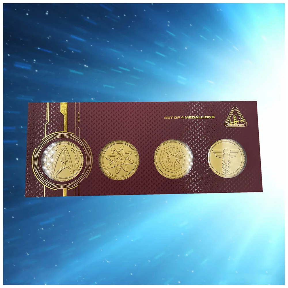 DUST! Star Trek Set of 24k Gold Plated Divisional Medallions - Zavvi Exclusive Image 1