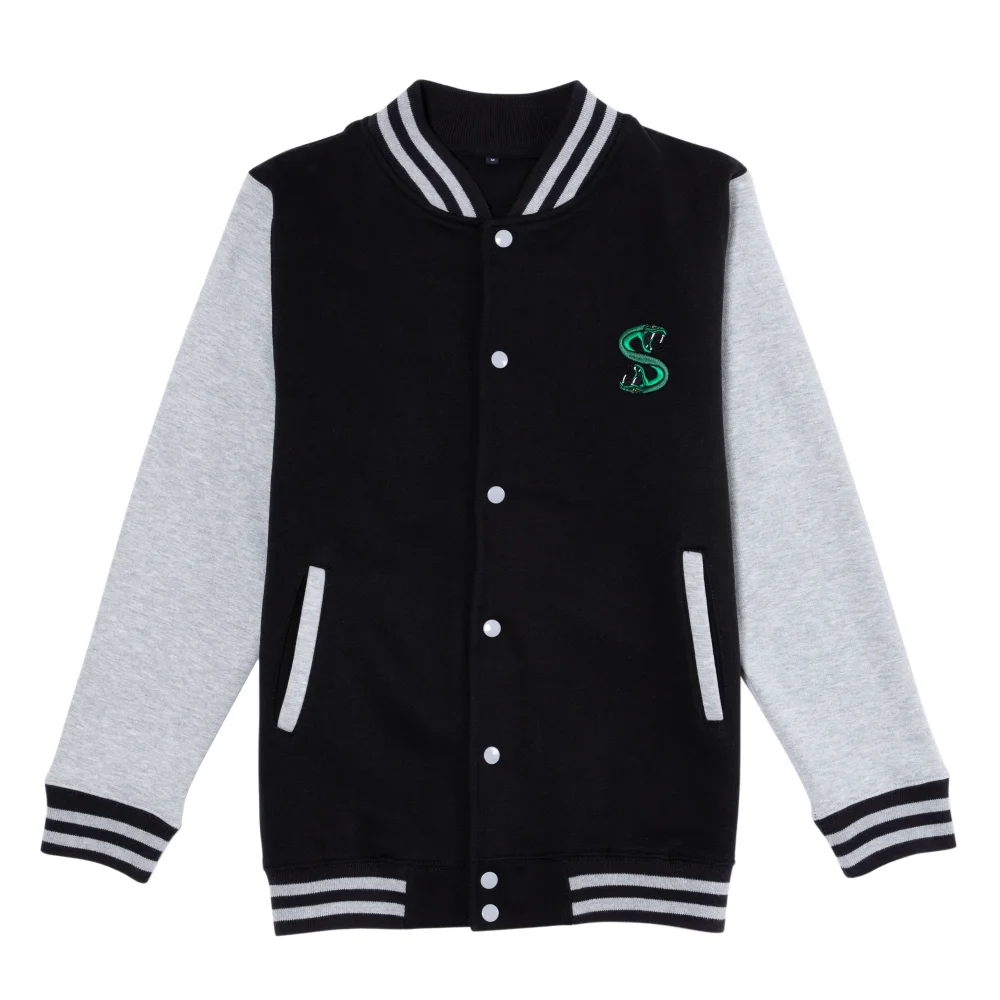 Riverdale South Side Serpent Men's Varsity Jacket - Black / Grey - S - Black Image 1