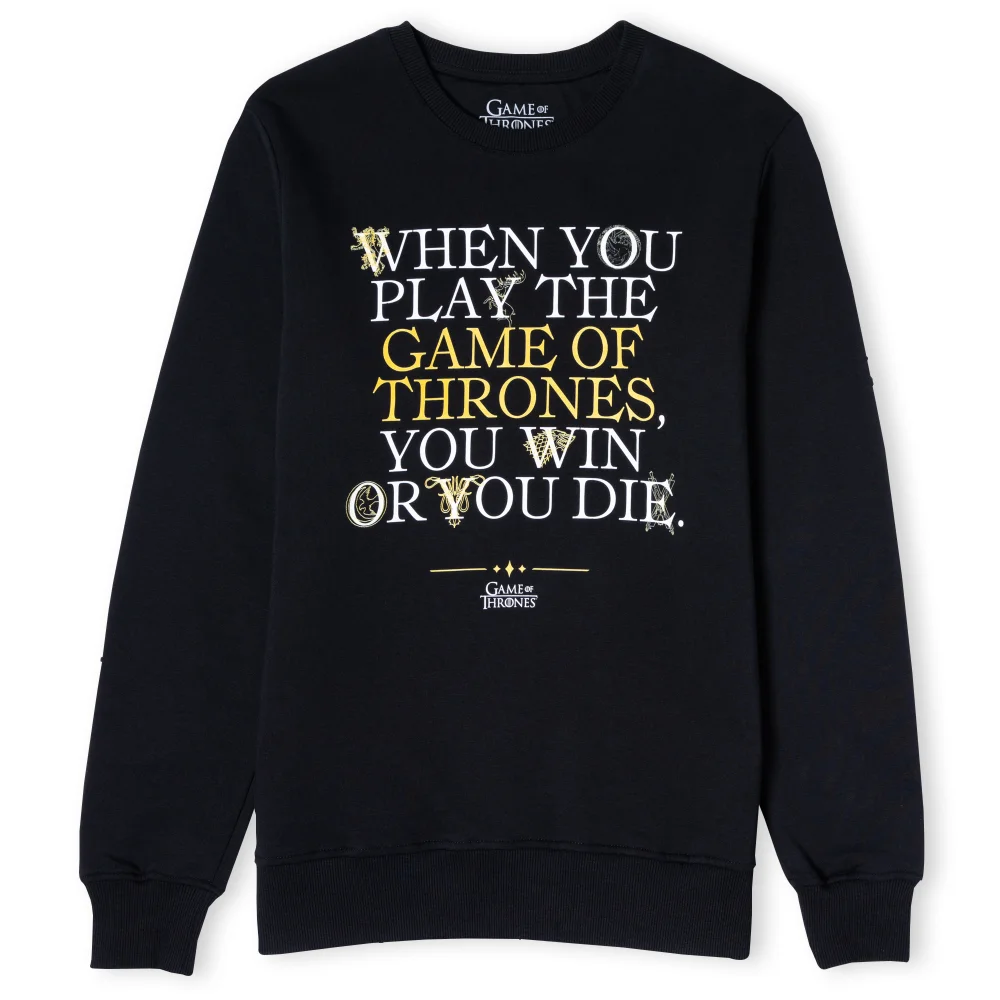 Game of Thrones Win Or Die Unisex Sweatshirt - Black - S Image 1