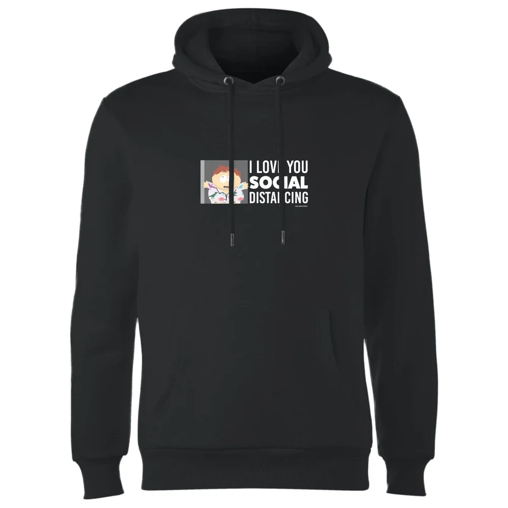 South Park Cartman I Love You Social Distancing Unisex Hoodie - Black - S Image 1
