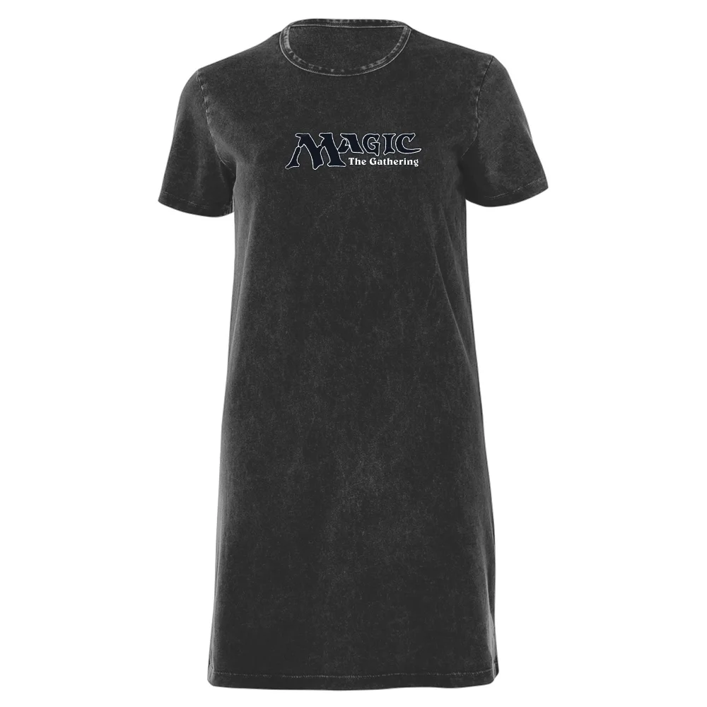 Magic: the Gathering Retro Logo Women's T-Shirt Dress - Black Acid Wash - M Image 1