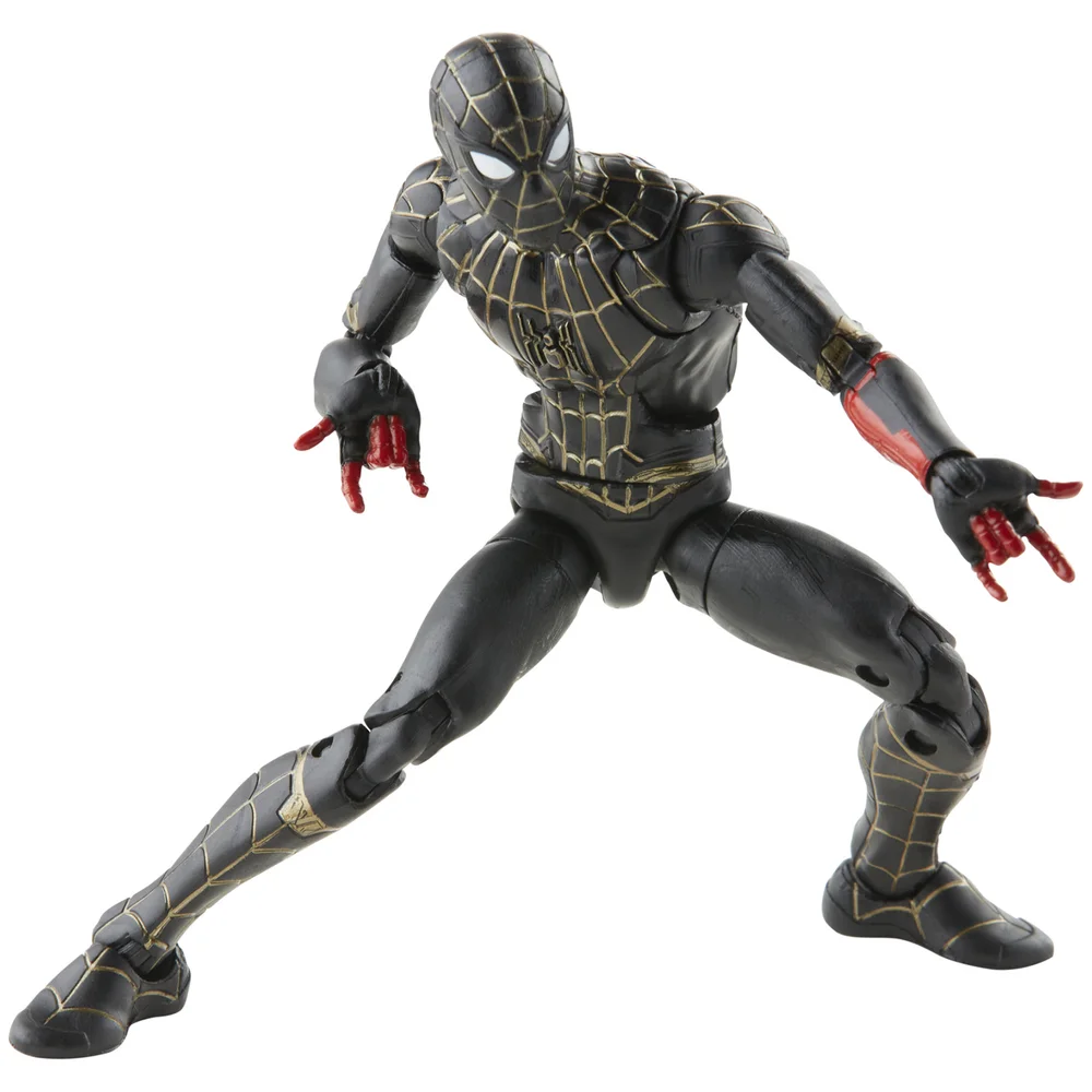 Hasbro Marvel Legends Series Black & Gold Suit Spider-Man 6 Inch Action Figure and Build-A-Figure Part Image 1