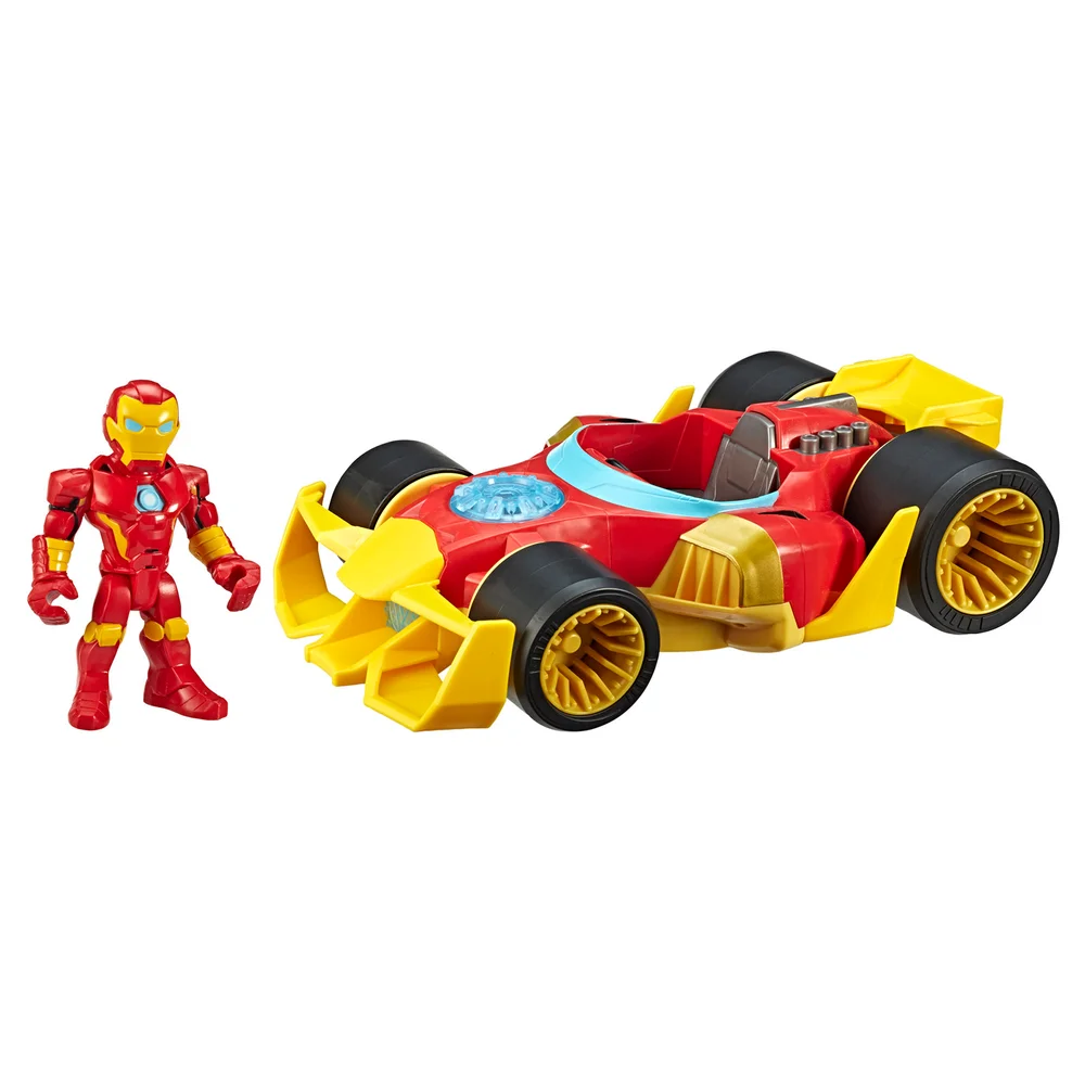 Hasbro Playskool Heroes Marvel Super Hero Adventures Iron Man Speedster 5" Action Figure and Vehicle Image 1