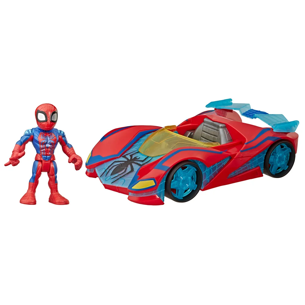 Hasbro Playskool Heroes Marvel Super Hero Adventures Spider-Man Web Racer 5" Figure and Vehicle Image 1