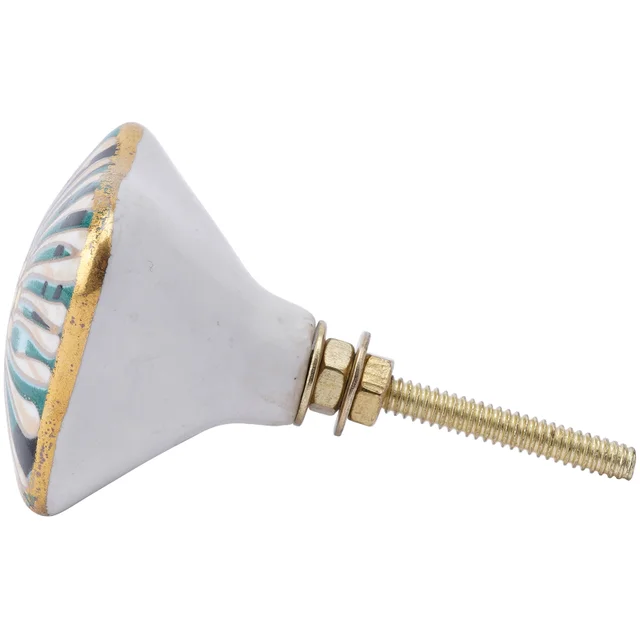 Green and Yellow Ceramic Drawer Pull