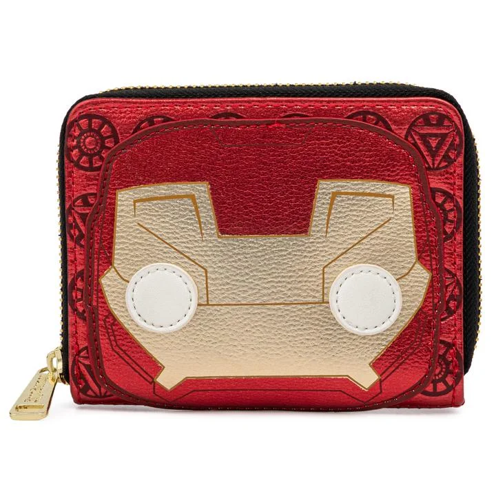 Pop By Loungefly Marvel Ironman Head Zip Around Wallet Image 1