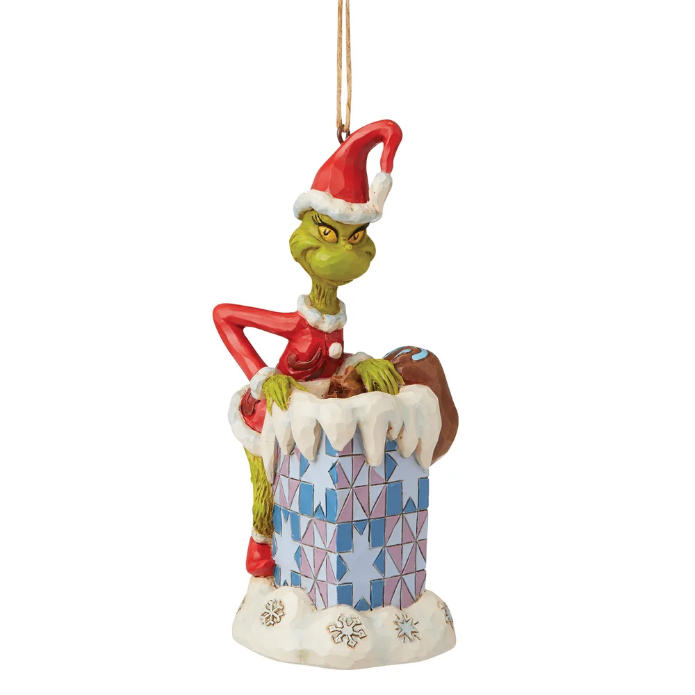 The Grinch By Jim Shore Grinch Climbing In Chimney Hanging Ornament Image 1