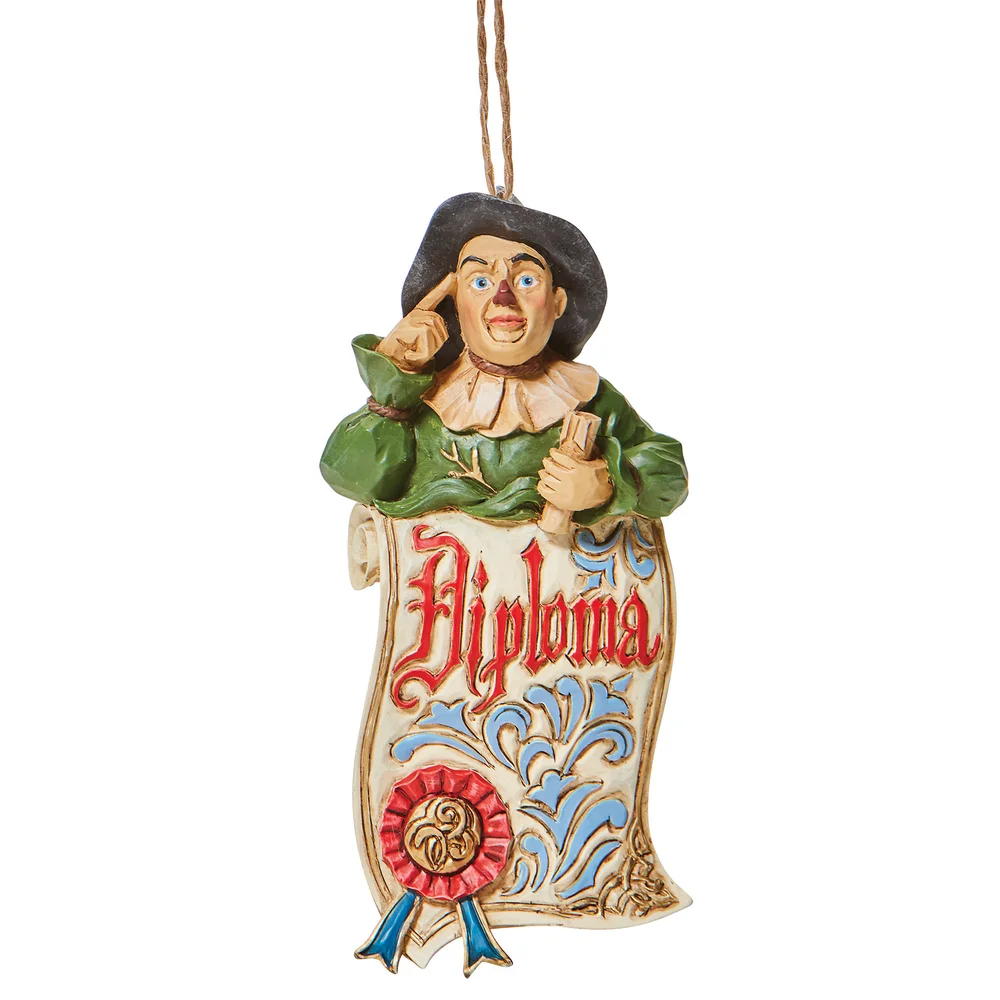 Wizard Of Oz By Jim Shore Scarecrow Diploma Hanging Ornament Image 1