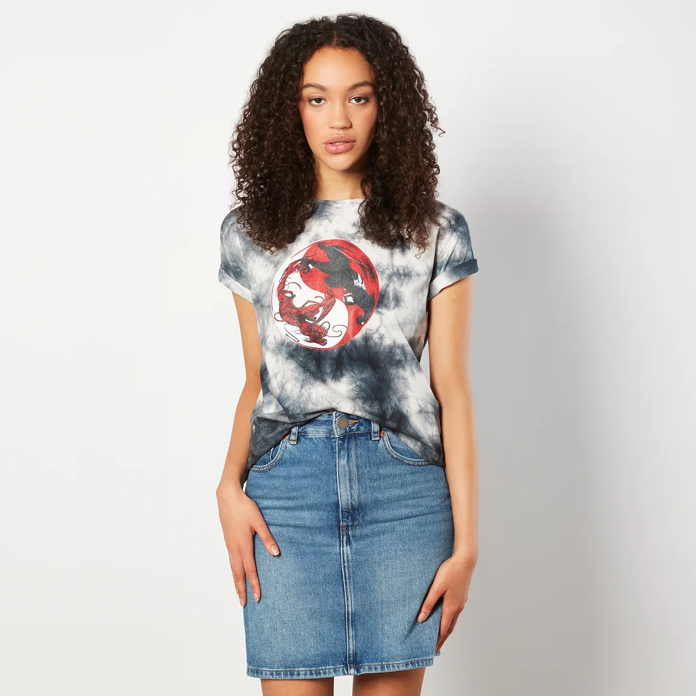 Venom Carnage Ying Yang Women's Cropped T-Shirt - Black Tie Die - XS Image 1