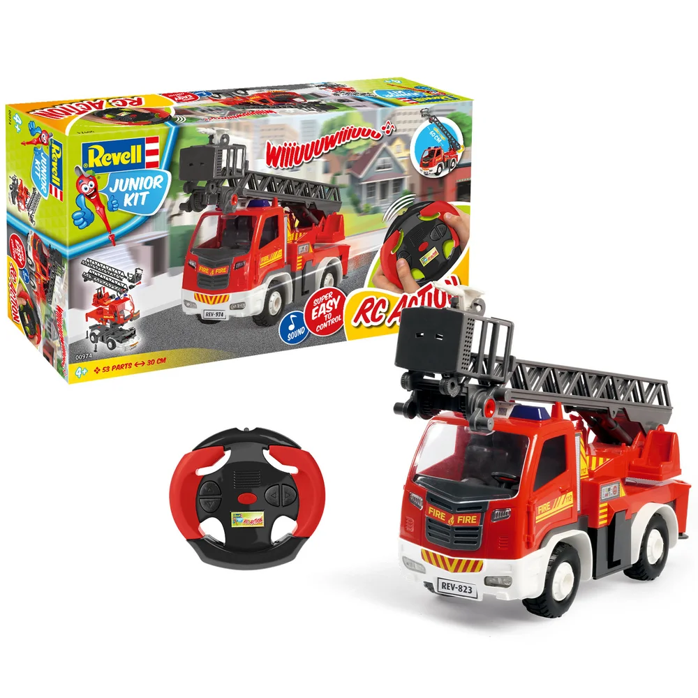 Junior Kit RC Turntable Ladder Fire Truck Model Kit (1:20 Scale) Image 1