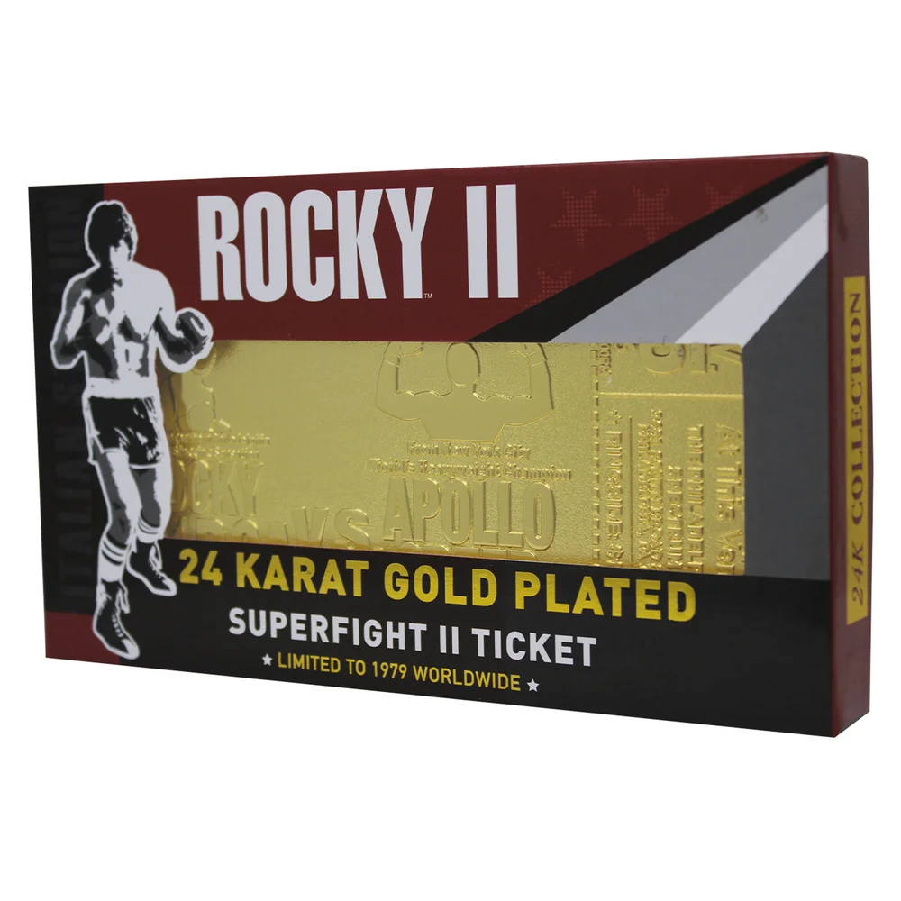 Rocky - 24K Gold Plated Fight Ticket Rocky V Apollo Creed Re-Match Image 1