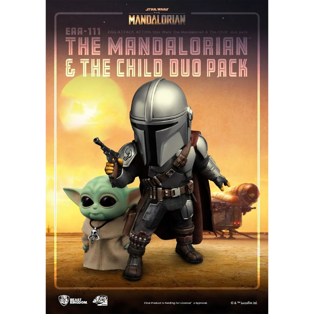 Beast Kingdom The Mandalorian Egg Attack Action Figure - The Mandalorian & The Child Duo Pack Image 1