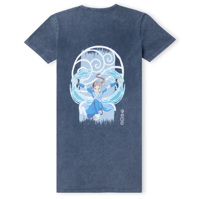 Avatar Water Tribe Women's T-Shirt Dress - Navy Acid Wash