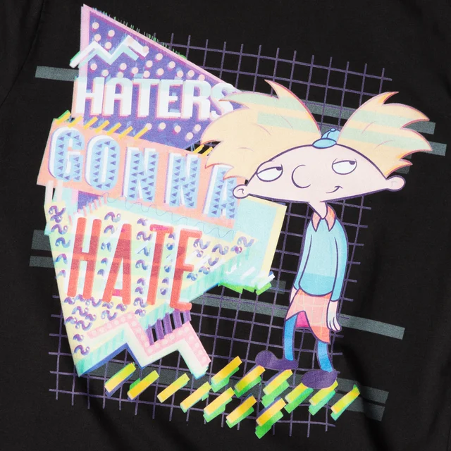 Nickelodeon Hey Arnold Haters Gonna Hate Unisex T-Shirt - Black