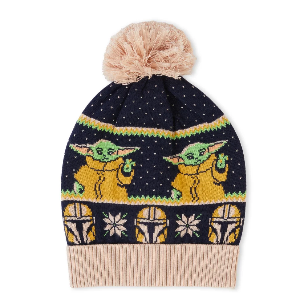 Mandalorian Christmas Beanie Navy Image 1