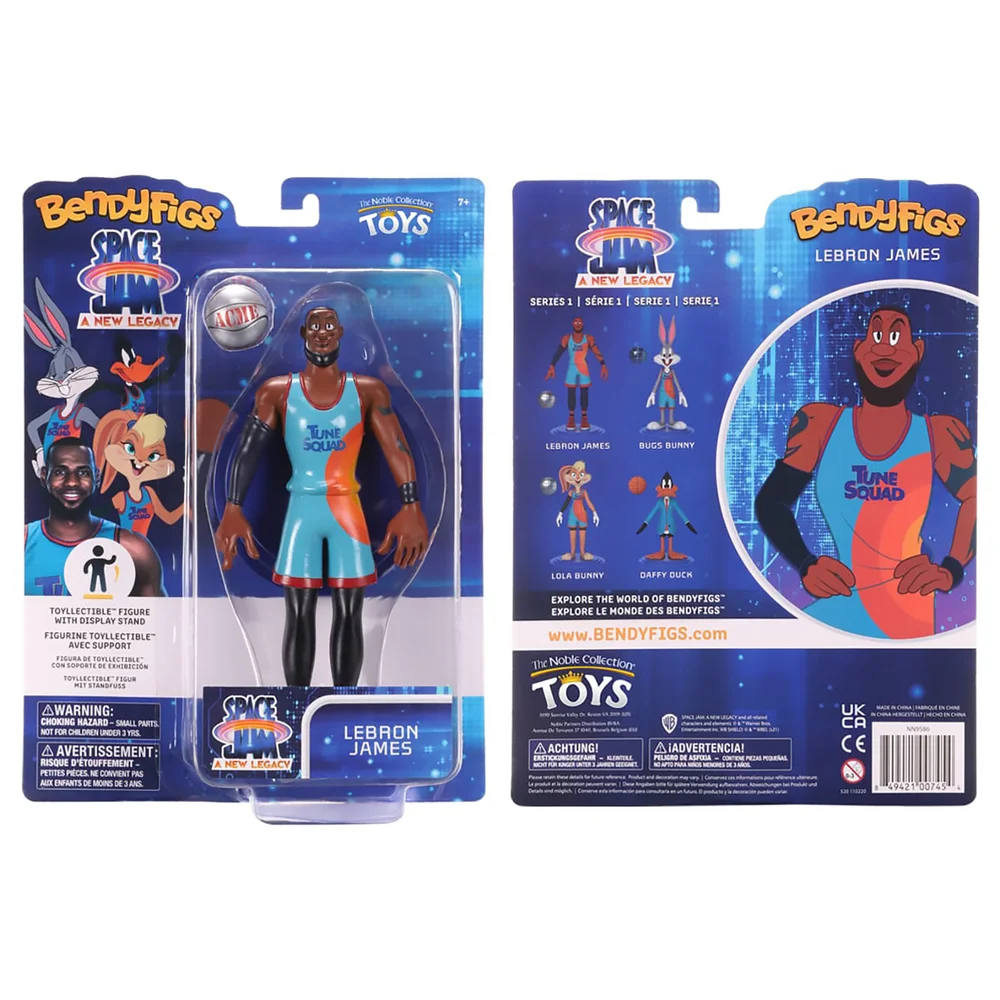 Noble Collection Space Jam: A New Legacy Lebron James BendyFig 7.5 Inch Action Figure Image 1