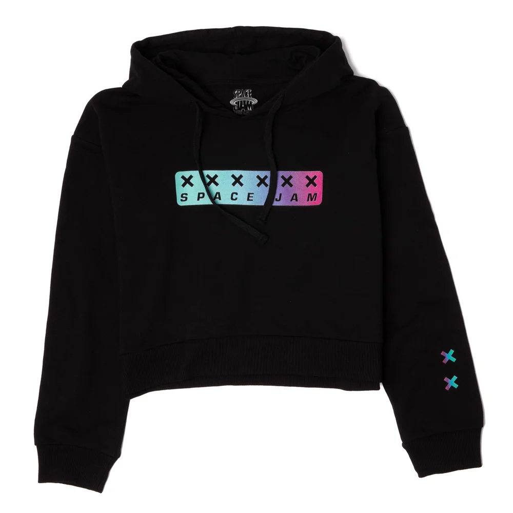 Space Jam Gradient Women's Cropped Hoodie - Black - XS - Black Image 1