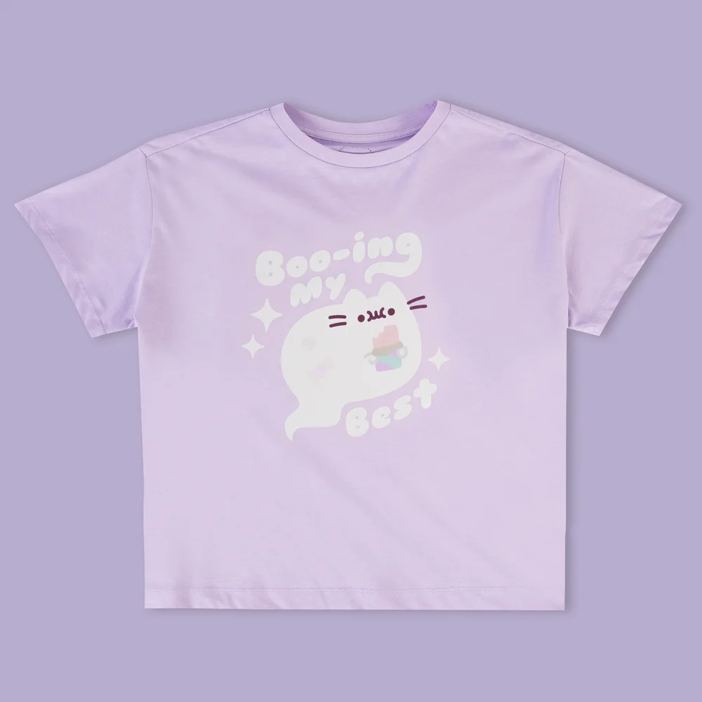 Pusheen Boo-ing My Best Women's Cropped T-Shirt - Lilac - XS - Lilac Image 1