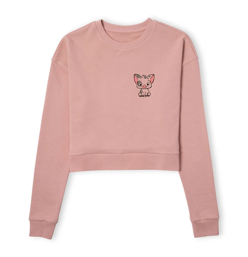 Moana Pua The Pig Women's Cropped Sweatshirt - Dusty Pink - XS Image 1