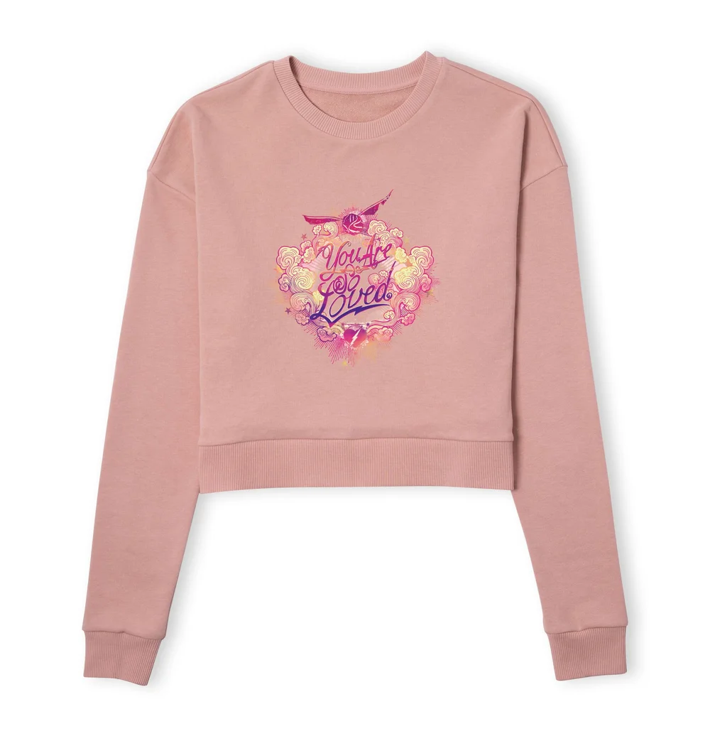 Harry Potter You Are So Loved Women's Cropped Sweatshirt - Dusty Pink - XS Image 1