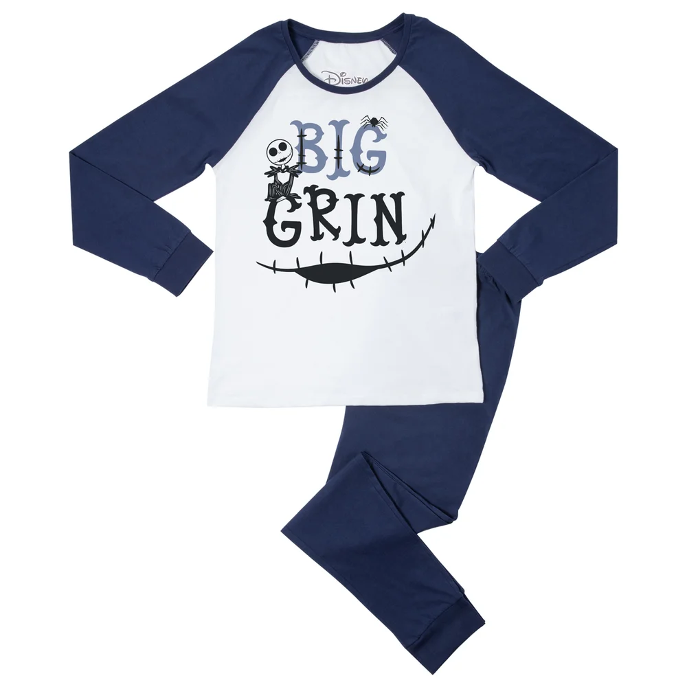Disney Big Grin Men's Pyjama Set - Navy White - S Image 1