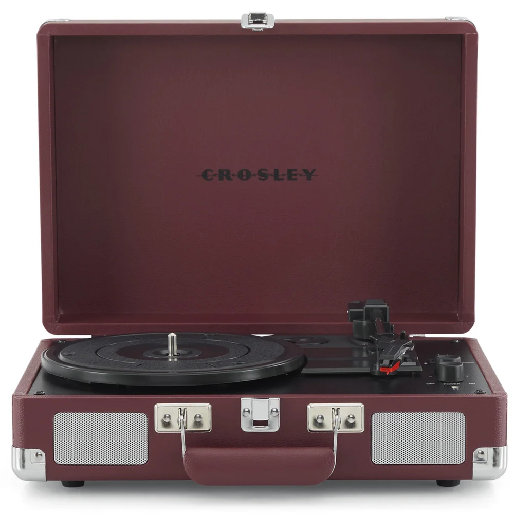 Cruiser Plus Deluxe Portable Turntable - With Bluetooth Output - Burgundy Image 1