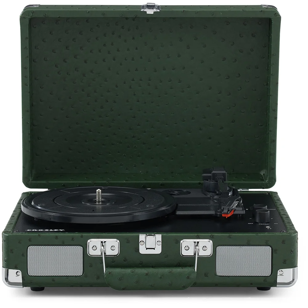 Cruiser Plus Deluxe Portable Turntable - With Bluetooth Output - Green Ostrich Image 1
