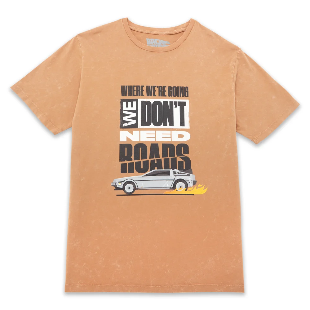 Back to the Future Where We're Going We Don't Need Roads Unisex T-Shirt - Tan - L Image 1