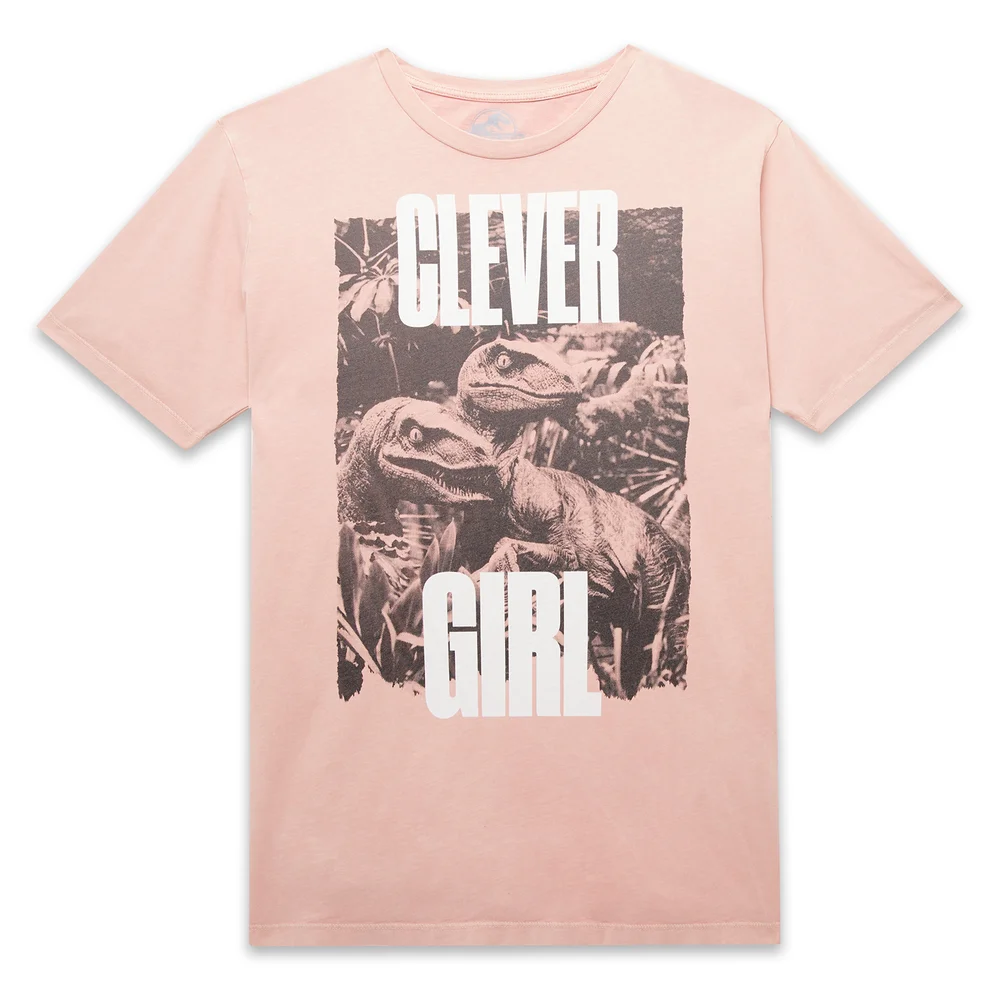 Jurassic Park Clever Girl Unisex T-Shirt - Pink Acid Wash - S Image 1