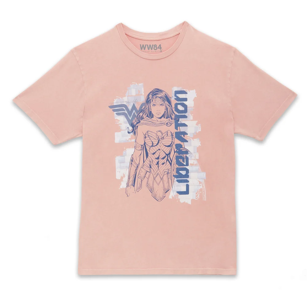 Wonder Woman Liberation Unisex T-Shirt - Pink Acid Wash - S Image 1