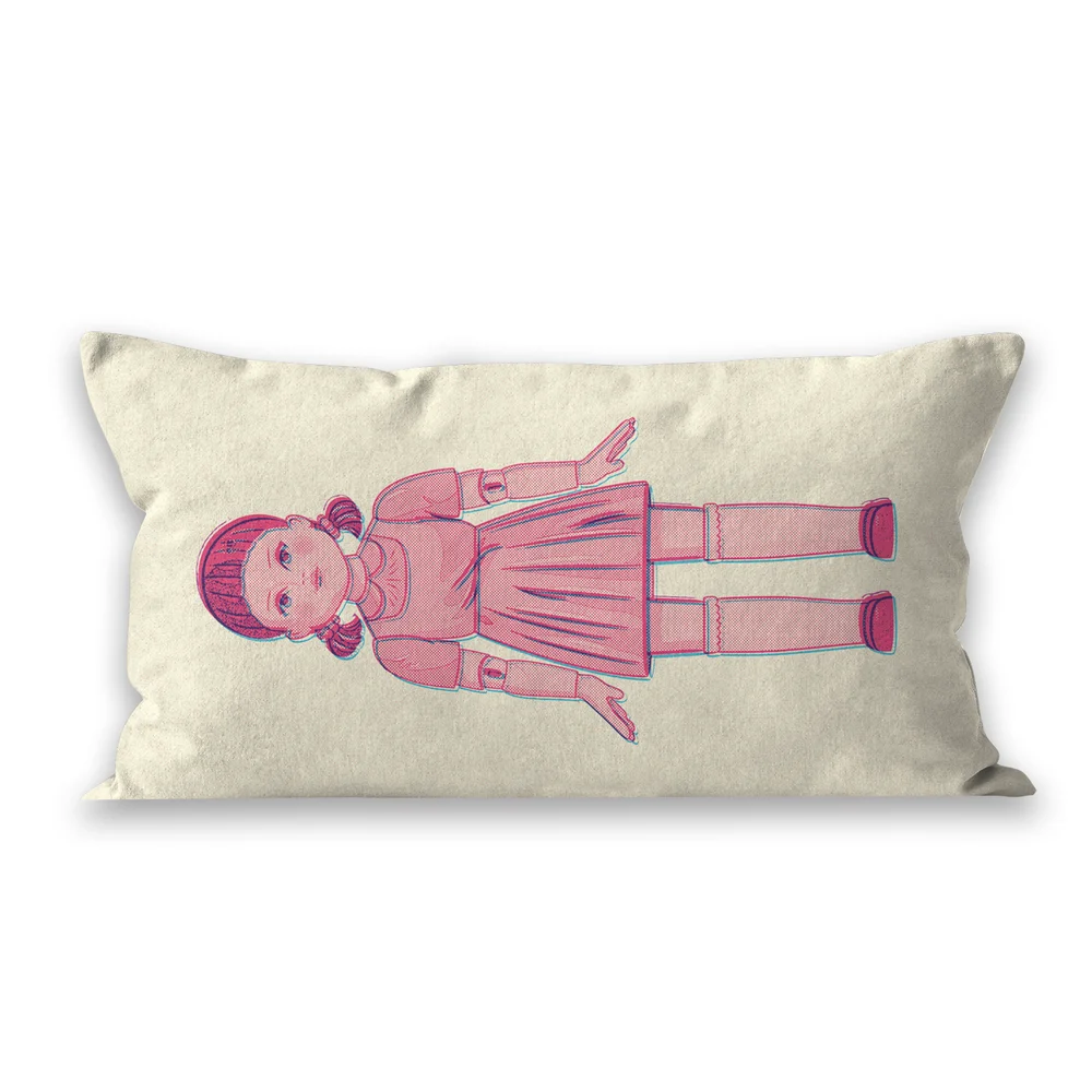 Squid Game Doll Glitch Rectangular Cushion - 30x50cm - Soft Touch Image 1