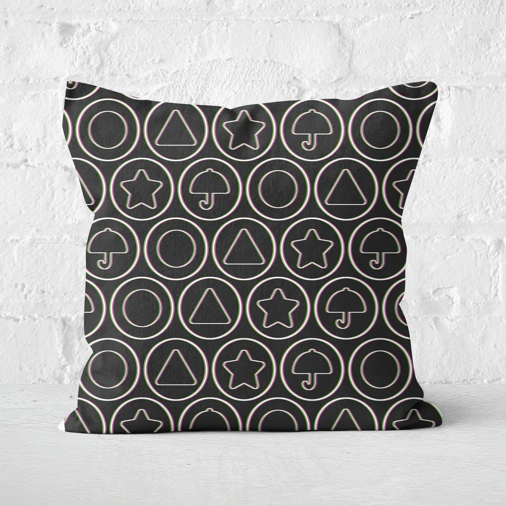 Squid Game Honeycomb Glitch Square Cushion - 40x40cm - Soft Touch Image 1