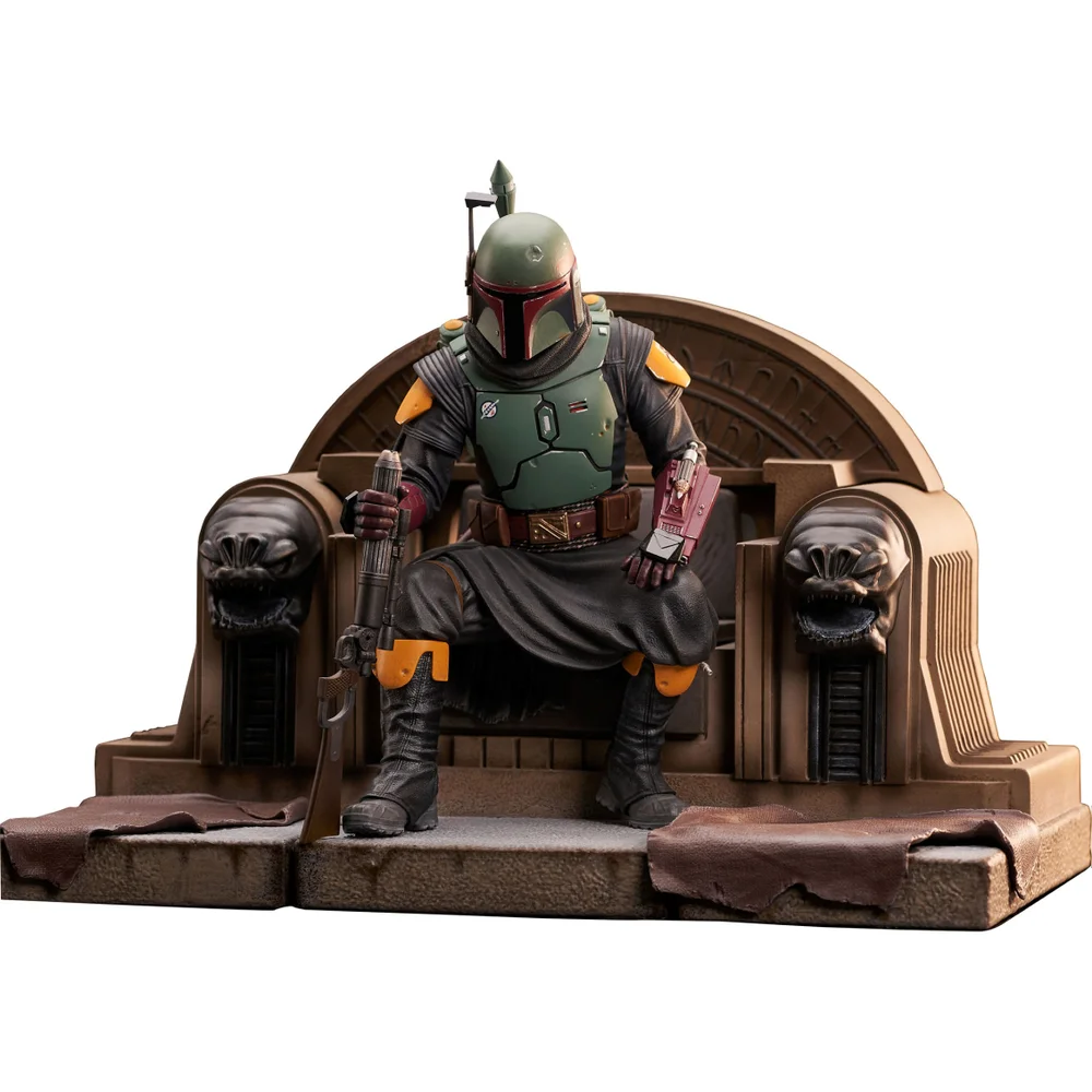 Gentle Giant The Mandalorian Premier Collection Statue - Boba Fett On Throne Image 1