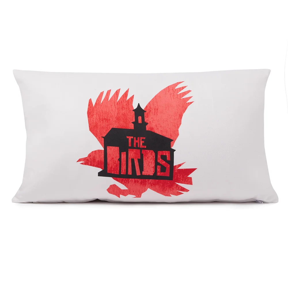 Hitchcock The Birds Flight Collage Rectangular Cushion - 30x50cm - Soft Touch Image 1