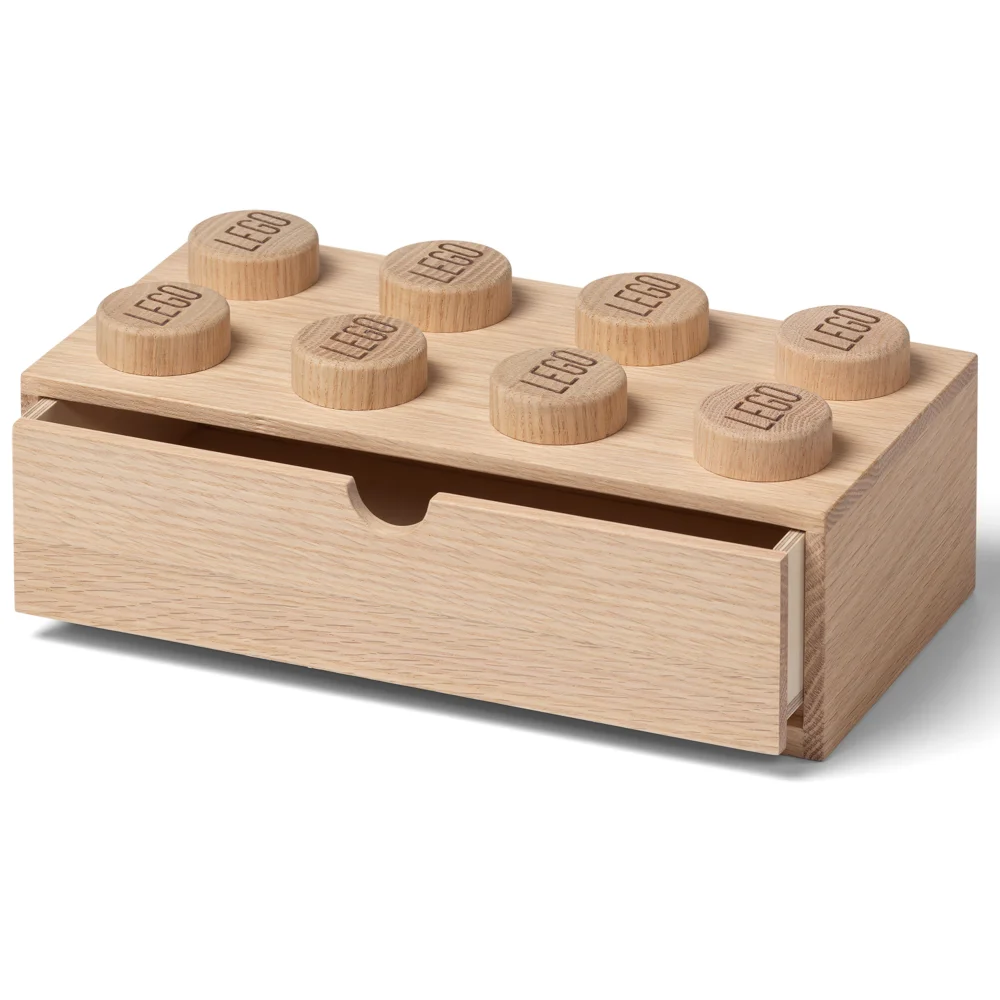 LEGO Storage 2x4 Wooden Desk Drawer (Hand Made From Red Oak) - Soap Treated Image 1