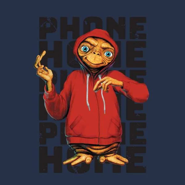 E.T. the Extra-Terrestrial Phone Home Stylised Hoodie - Navy