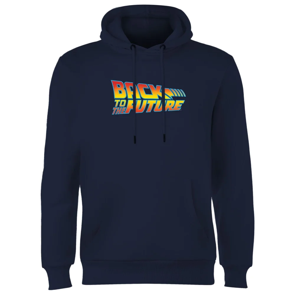 Back to the future Classic Logo Hoodie - Navy - S Image 1