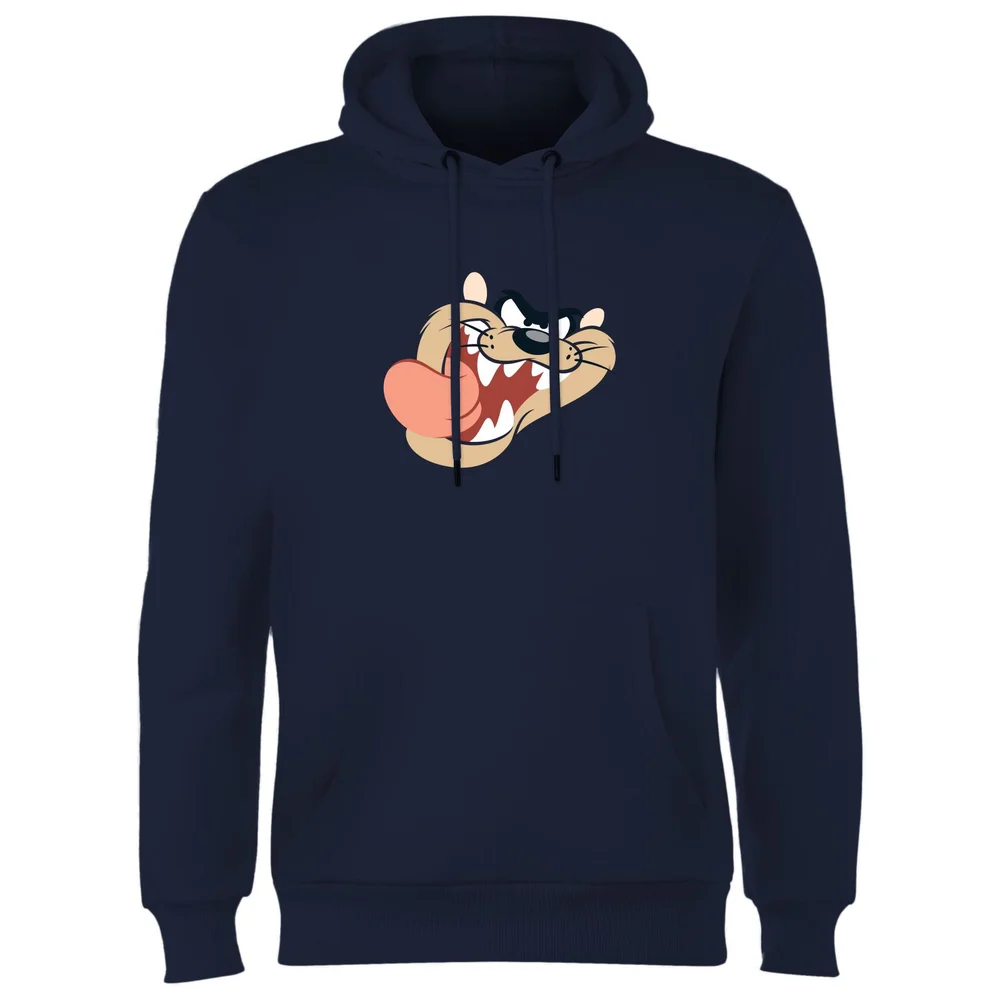 Looney Tunes Tasmanian Devil Face Hoodie - Navy - S Image 1