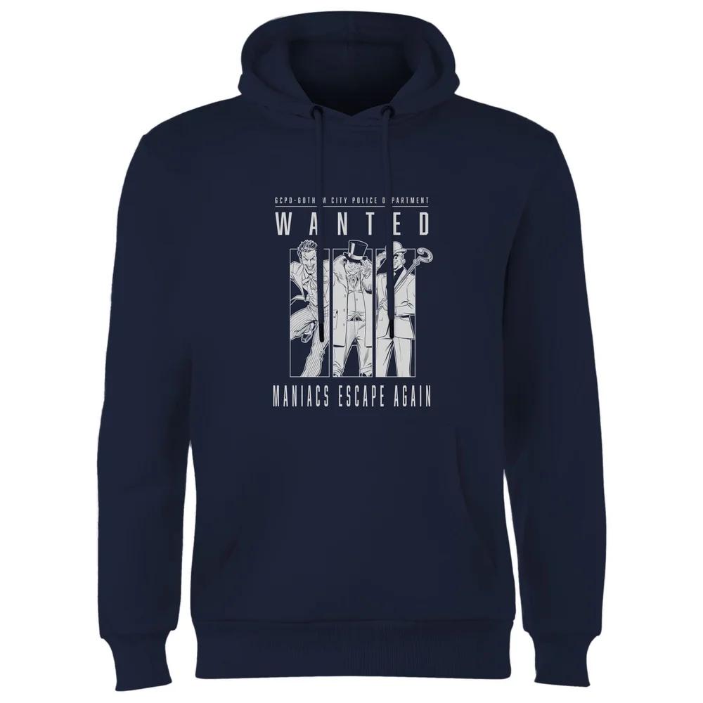 DC Batman Gotham's Most Wanted Hoodie - Navy - S Image 1