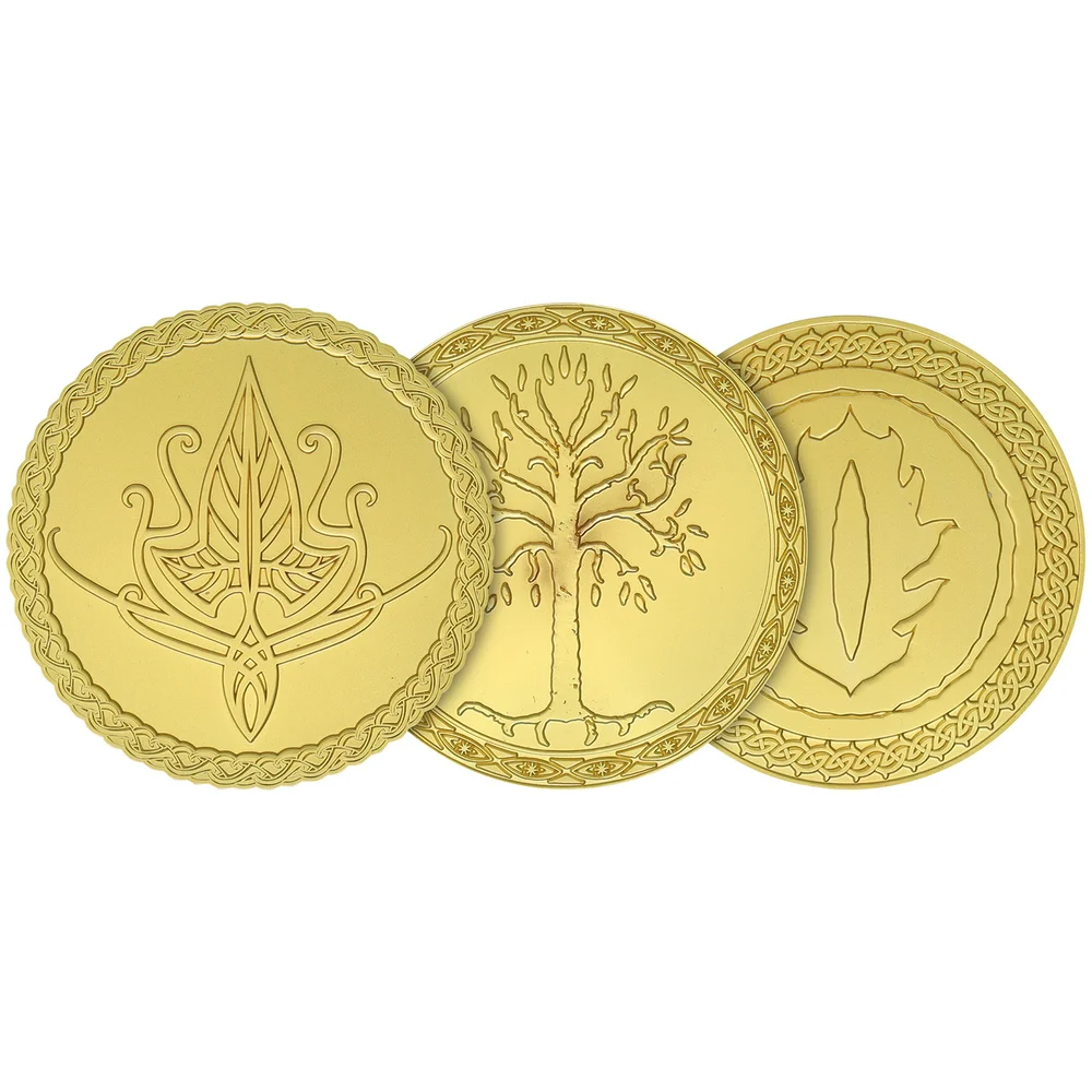Lord of the Rings 24k Gold Plated Medallion Bundle (3-pack) - Zavvi Exclusive Image 1