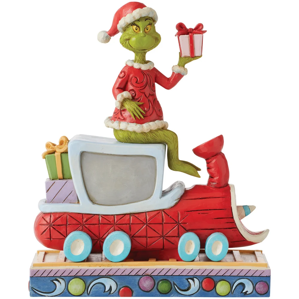 The Grinch Dr.Seuss by Jim Shore Grinch on Train Figurine Image 1