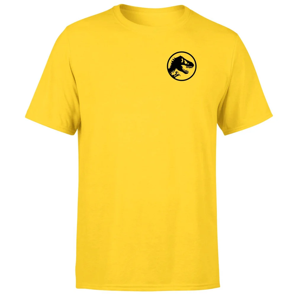 Jurassic Park Silhouette logo Embroidered Unisex T-Shirt - Yellow - S Image 1